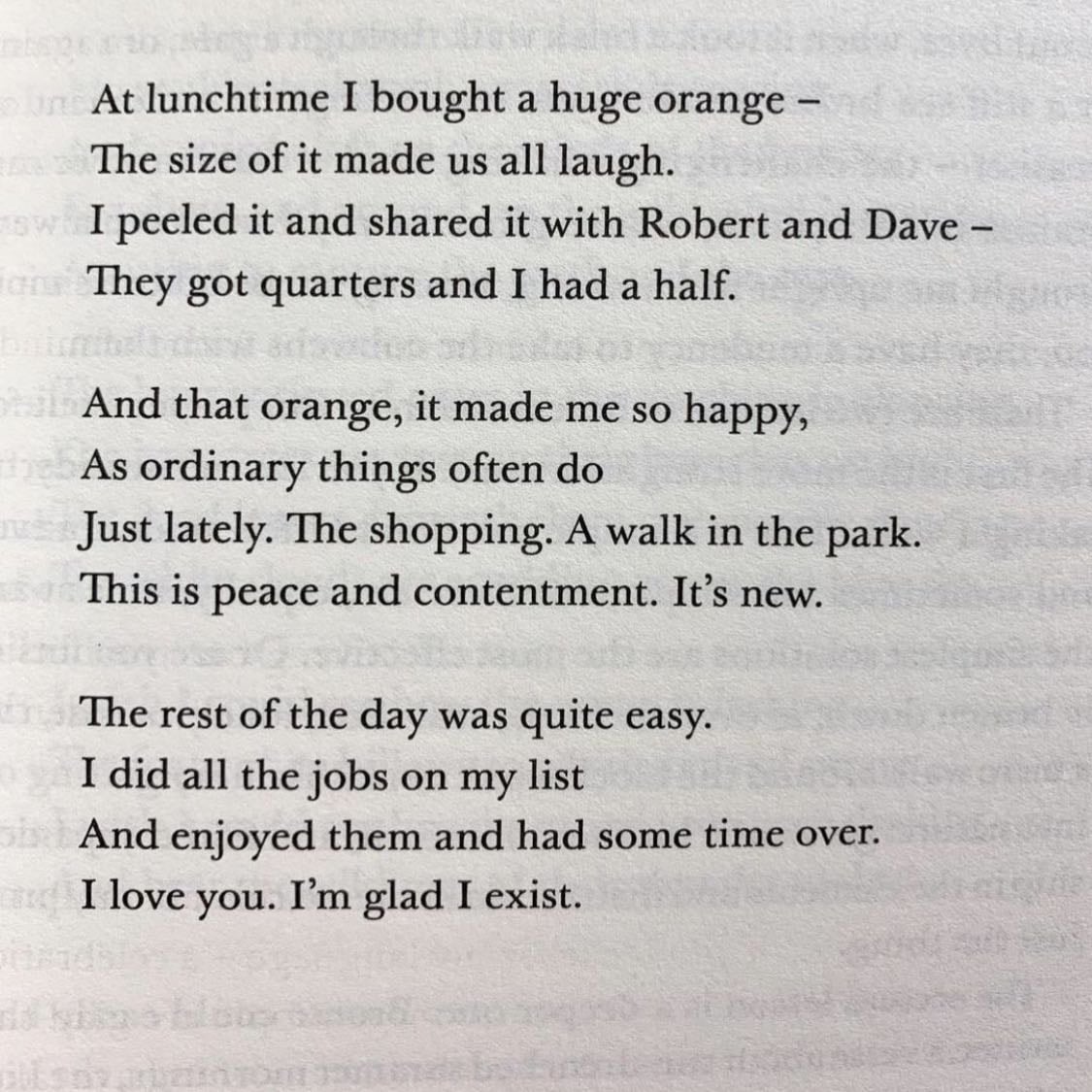 The Orange by wendy cope