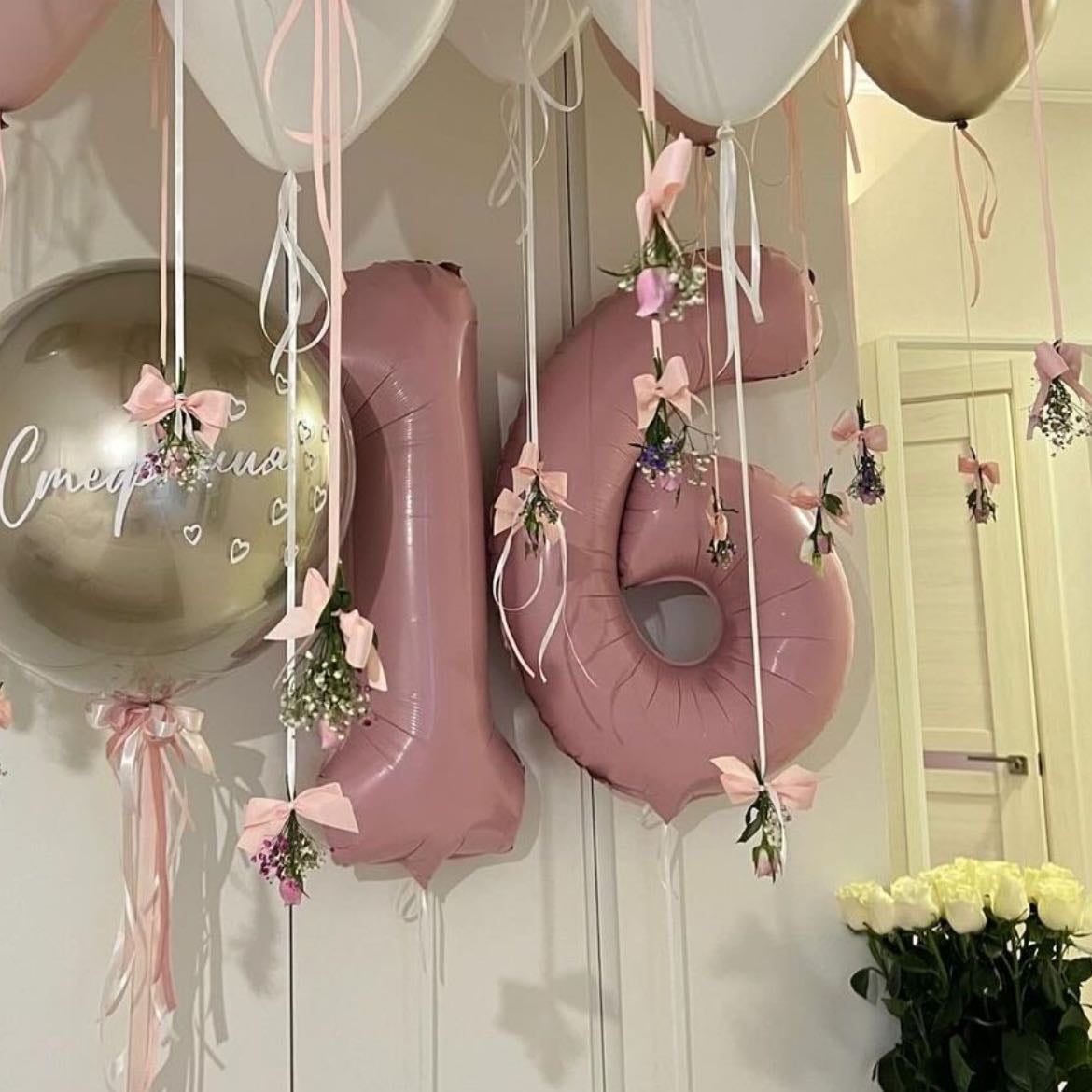 Globos del #16 rosados - Quiero que hayan globos con el número 16 y que sean rosados