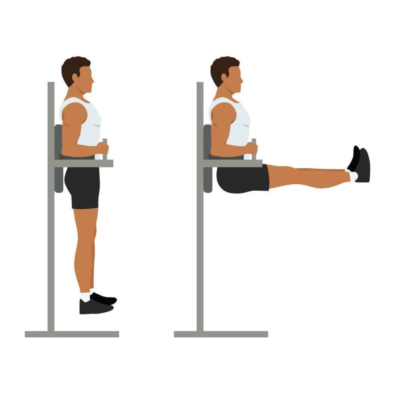 Elevaciones de piernas colgado (Hanging Leg Raises) - 3 series | 12-15 repeticiones
