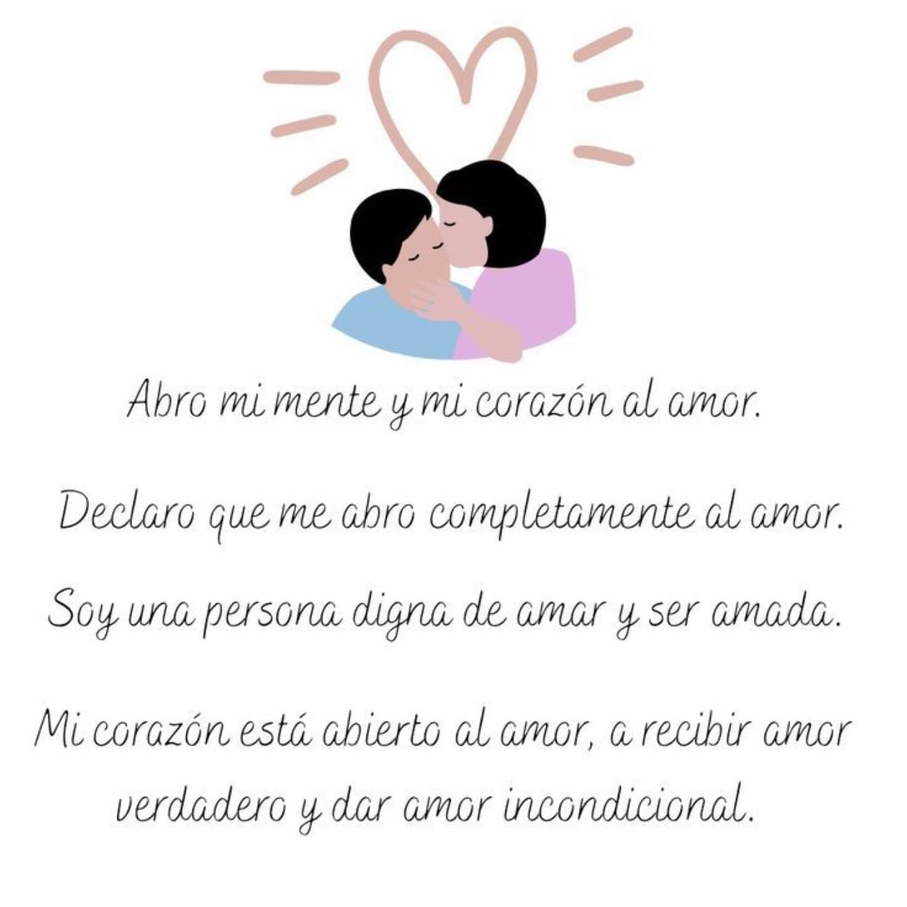 Mi corazón está abierto a dar y recibir amor incondicional.