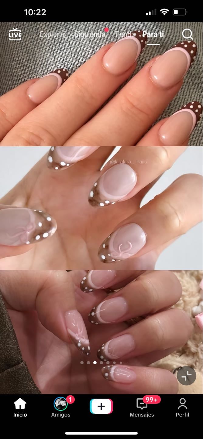 Brown natural nails