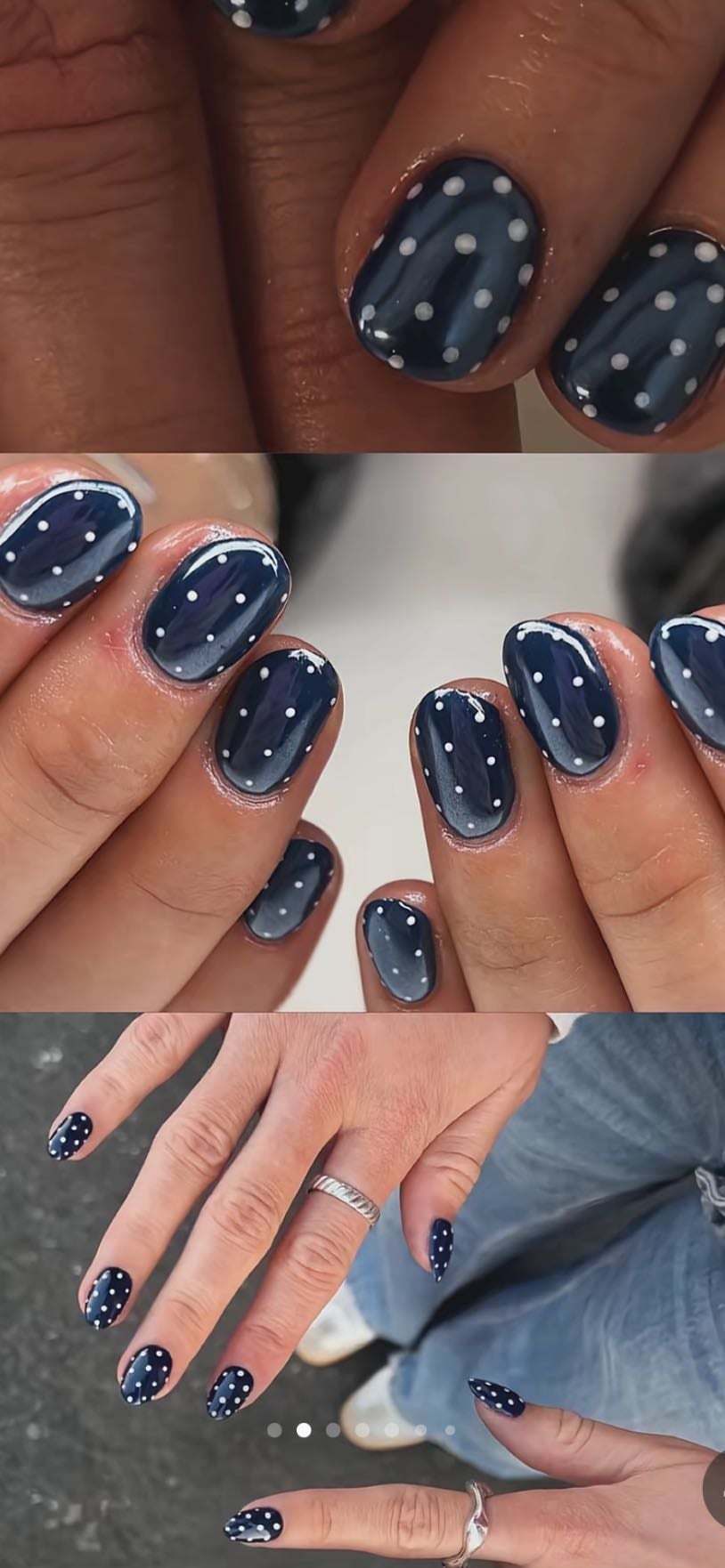 Blue with some points nails