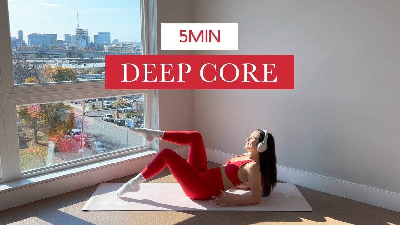 5MIN Deep Core & Ab Pilates || tone & strengthen // beginner friendly + verbal cues //madeleineabeid - YouTube