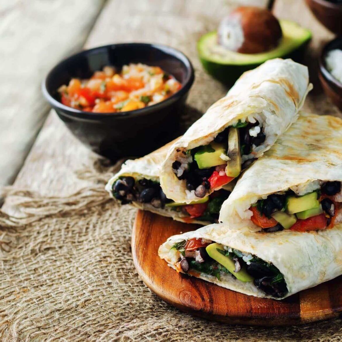 Wrap de porotos negros