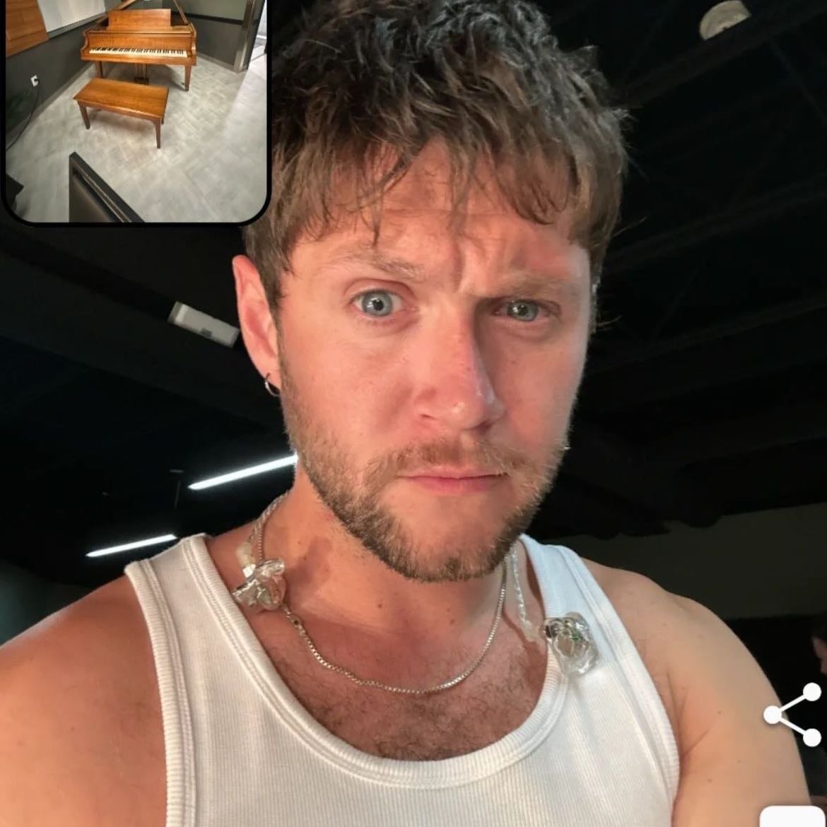 no.5 niall bereal! - i LOVE niallers haircut!, look at his vest top how handsome is he honestly and the piano in the background just can’t get enough of niall ❤️❤️