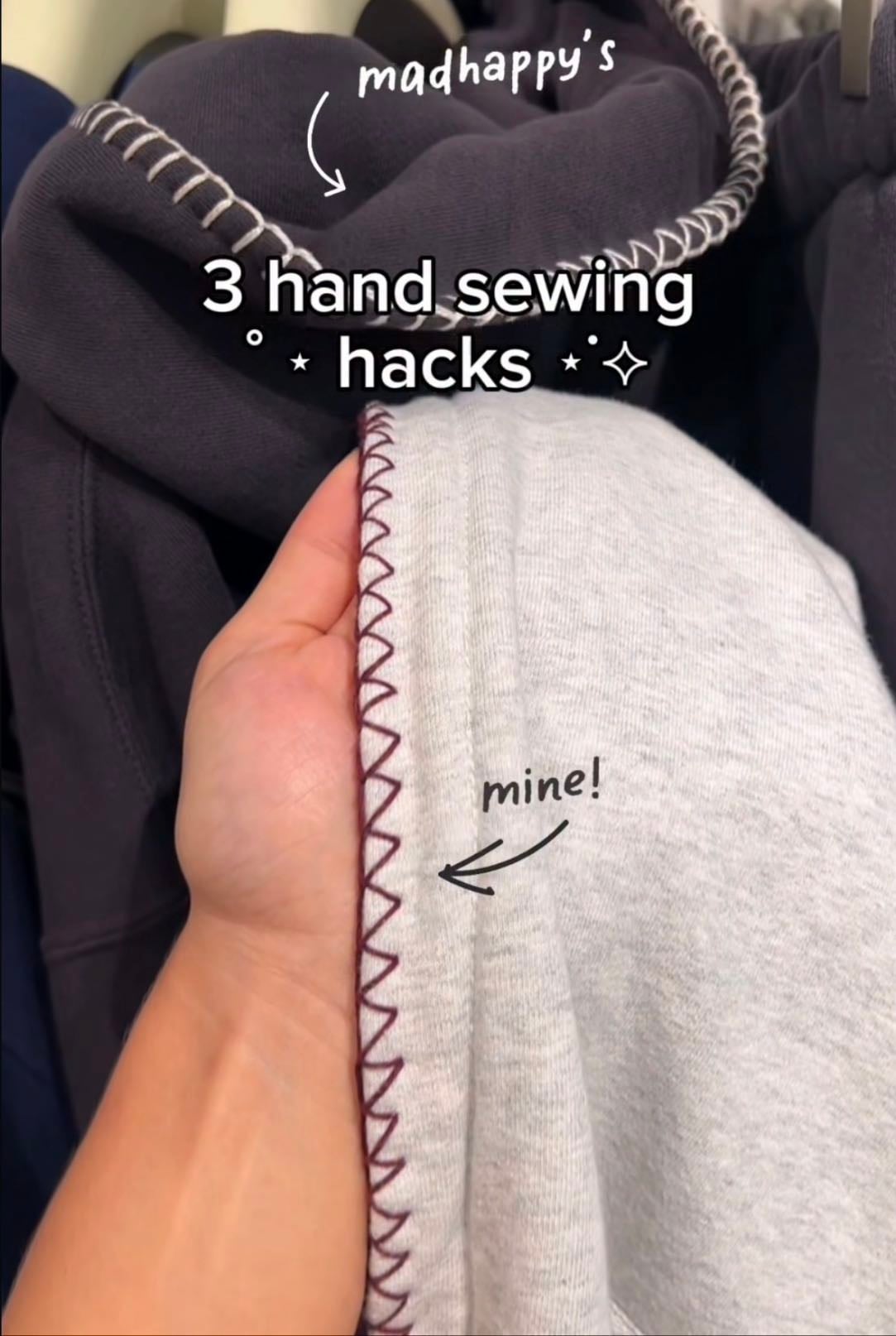 embroider hoodie rim