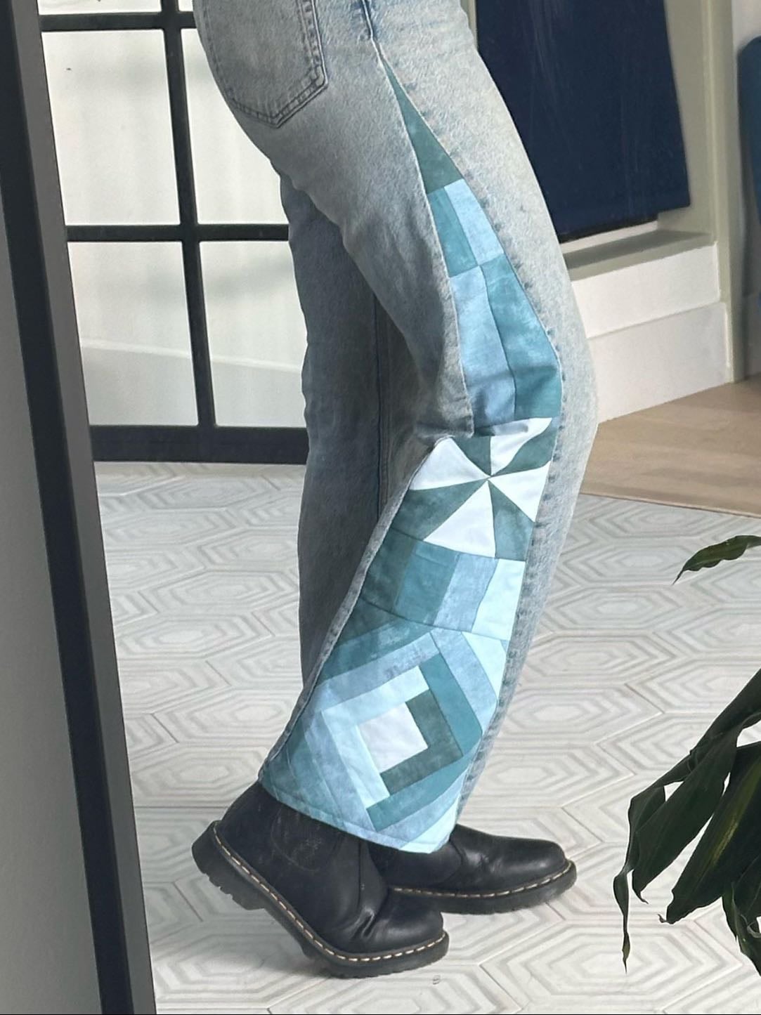 make jeans with quilting