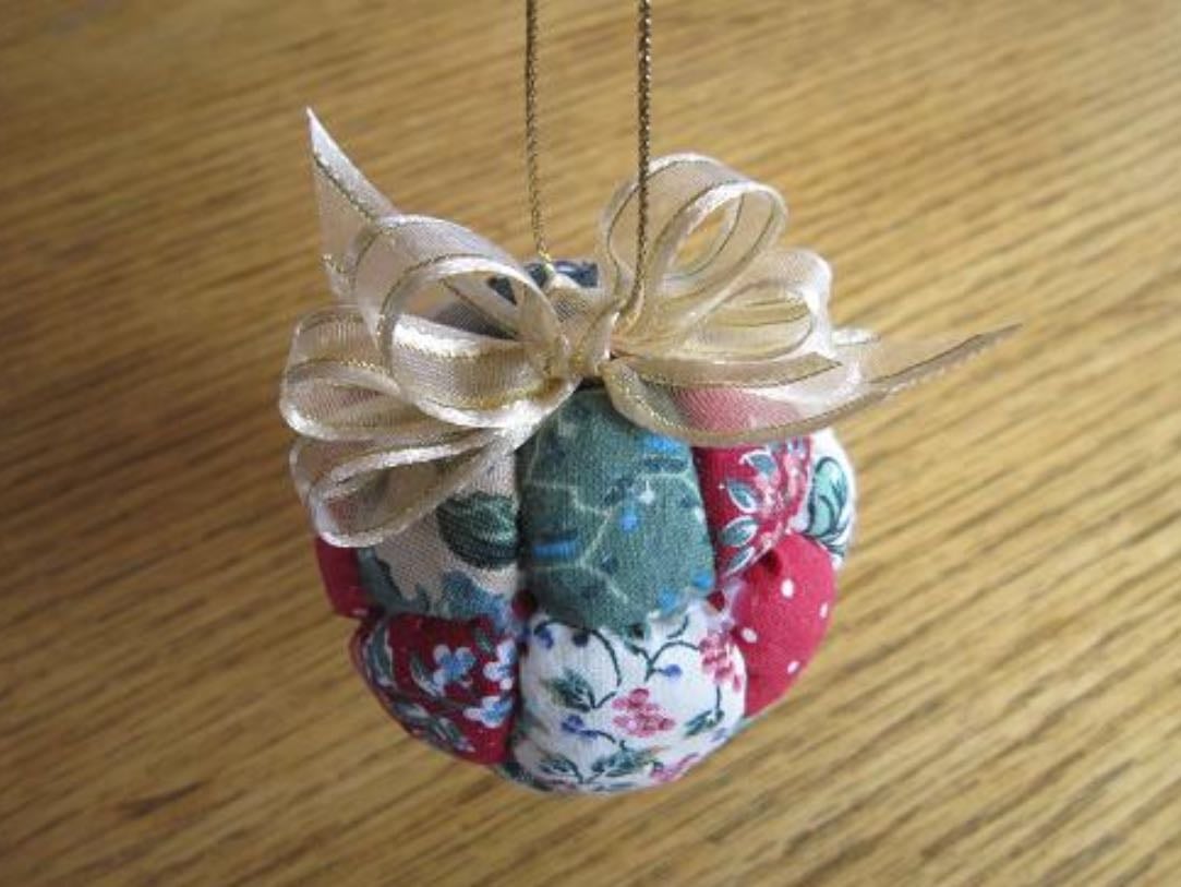 styrofoam and fabric ornaments