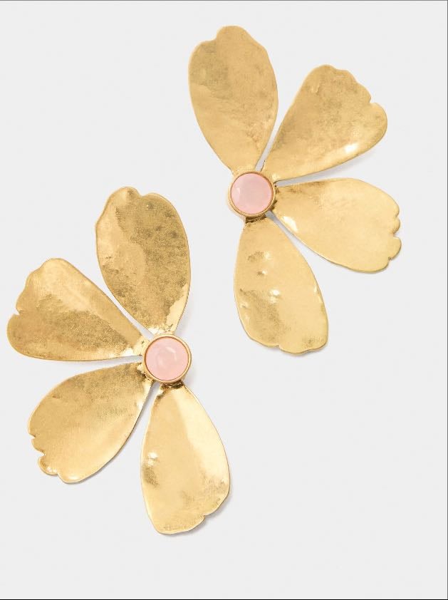 Pendientes media flor con piedra - Parfois