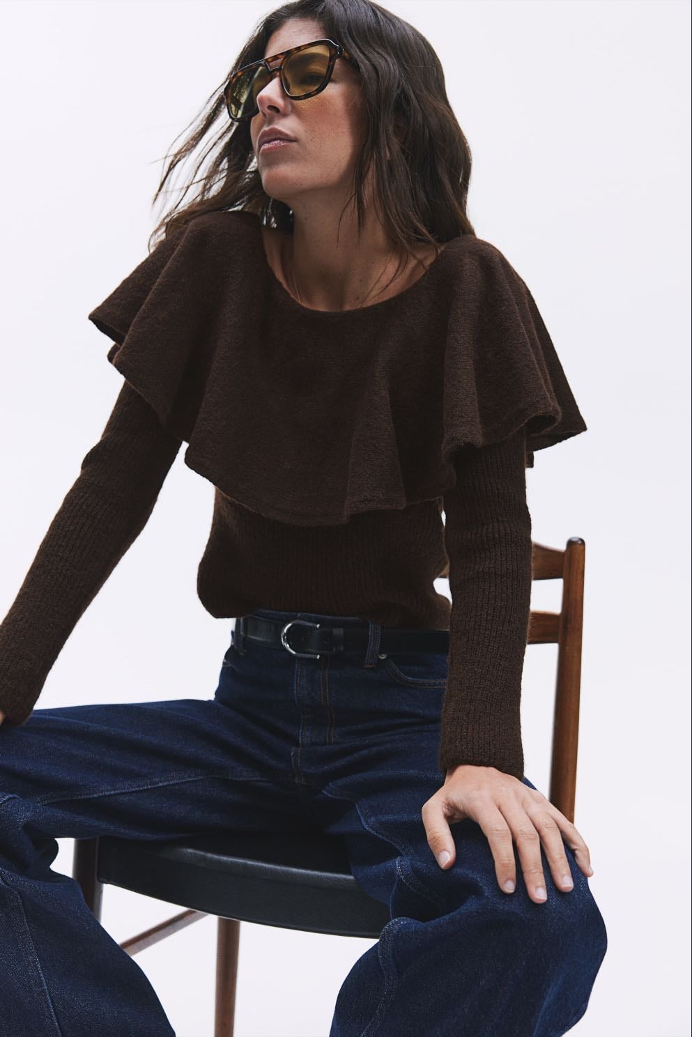 Jersey off-the-shoulder con volante - H&M
