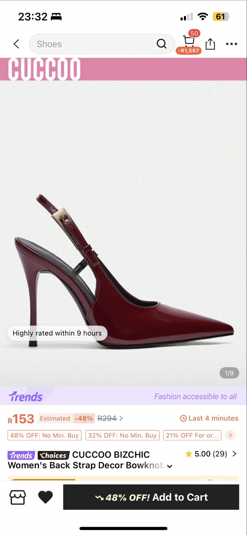 Burgundy heel