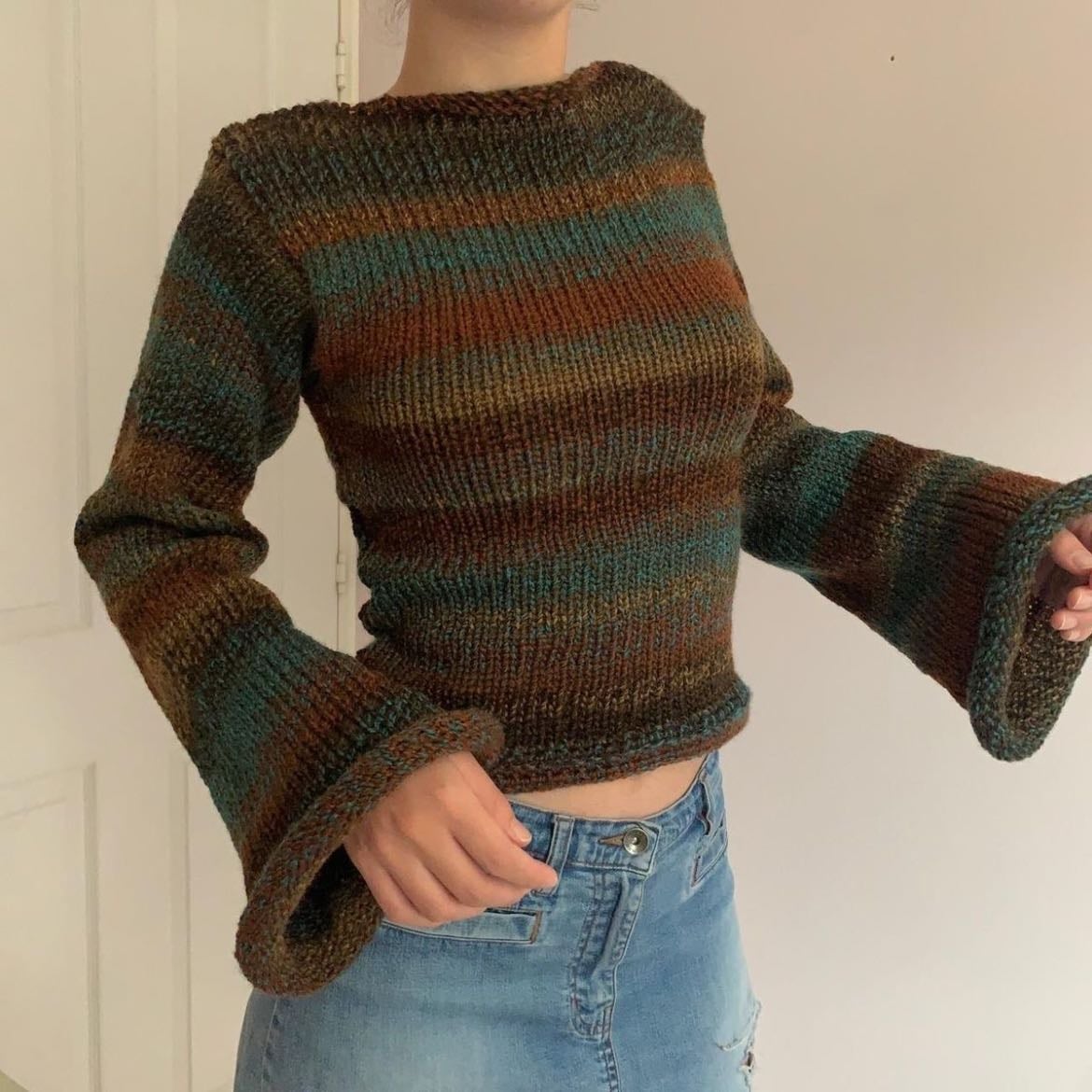 knitted top - with the gold and purple knitted fabric