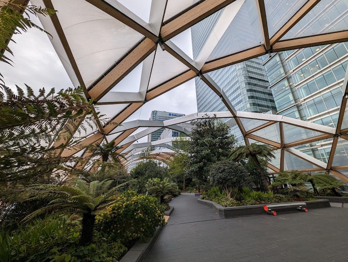 Crossrail Place Roof Garden - Canary Wharf