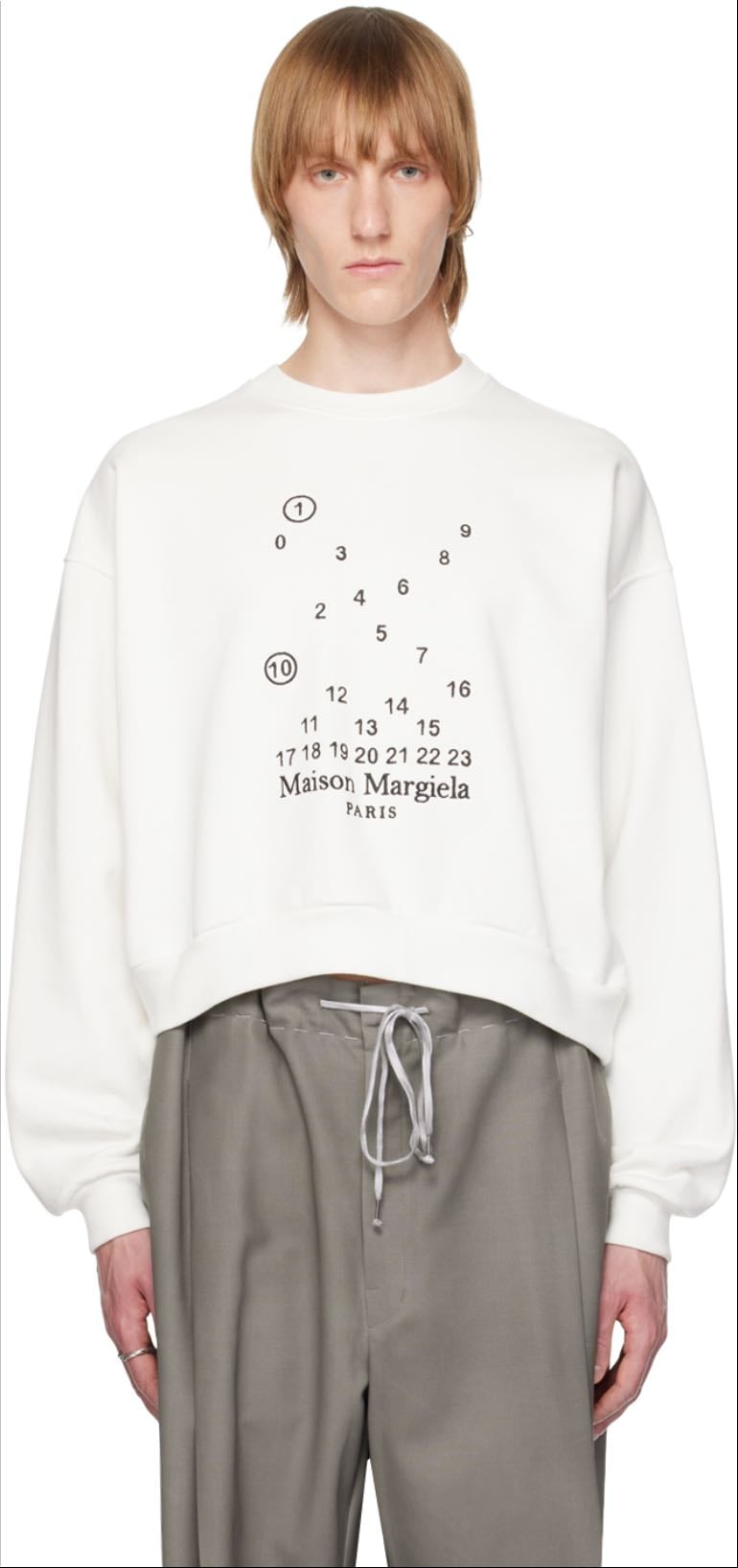 pull margiela number blanc