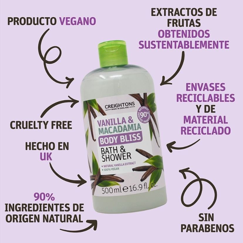 Gel ducha de Vainilla & Macadamia - CREIGHTONS