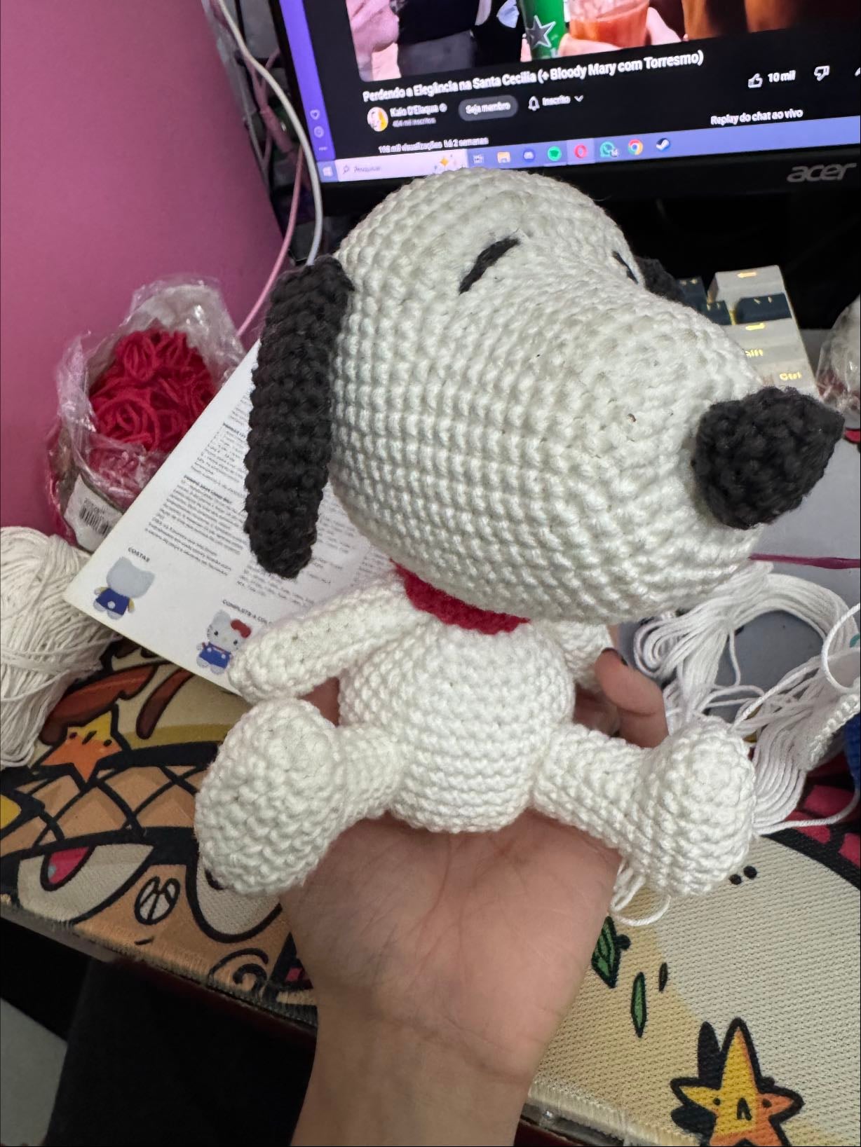 Snoopy - barbante barroco 6