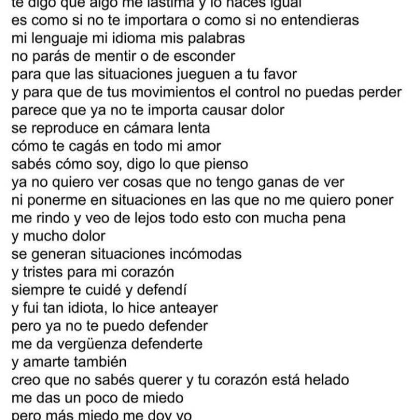 Lo que llevaba en el pecho - Nunca me entendiste, no te culpo, yo tampco logro descifrarme todavía