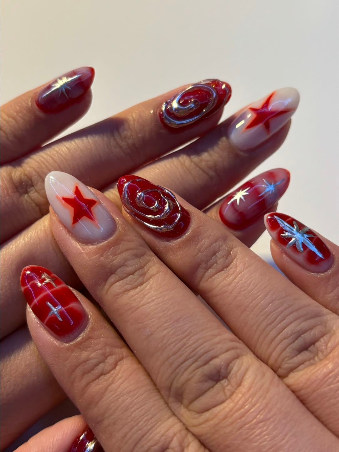 Red and silver
