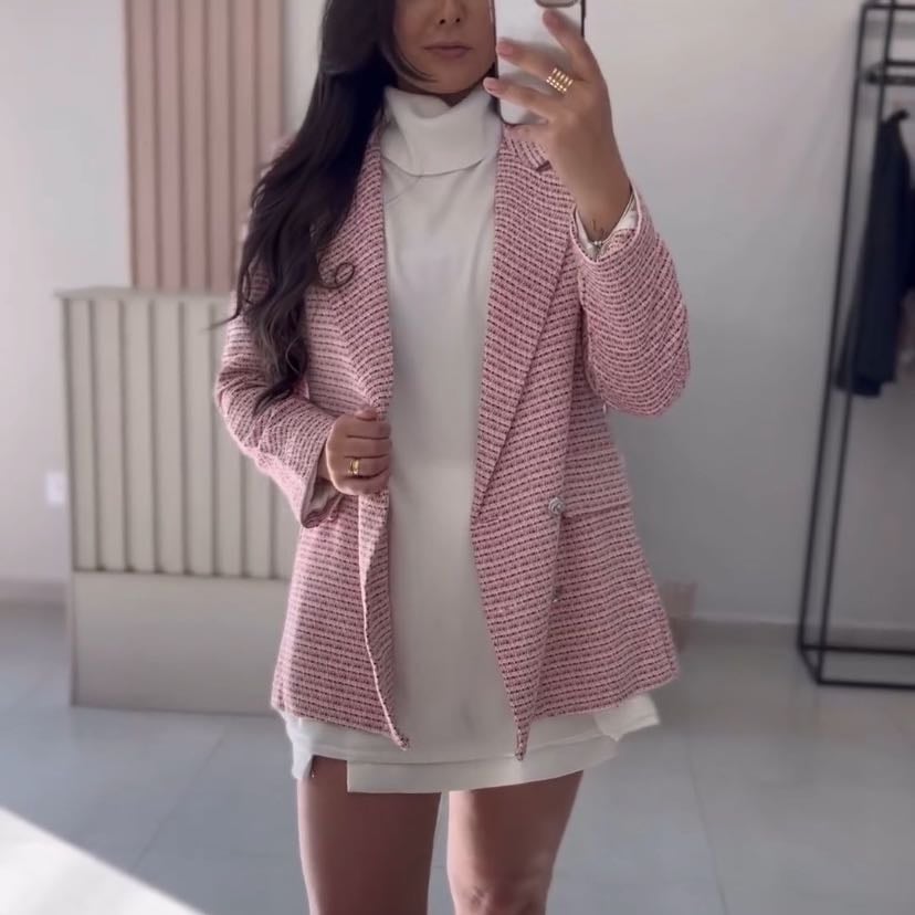 blazer + white boots
