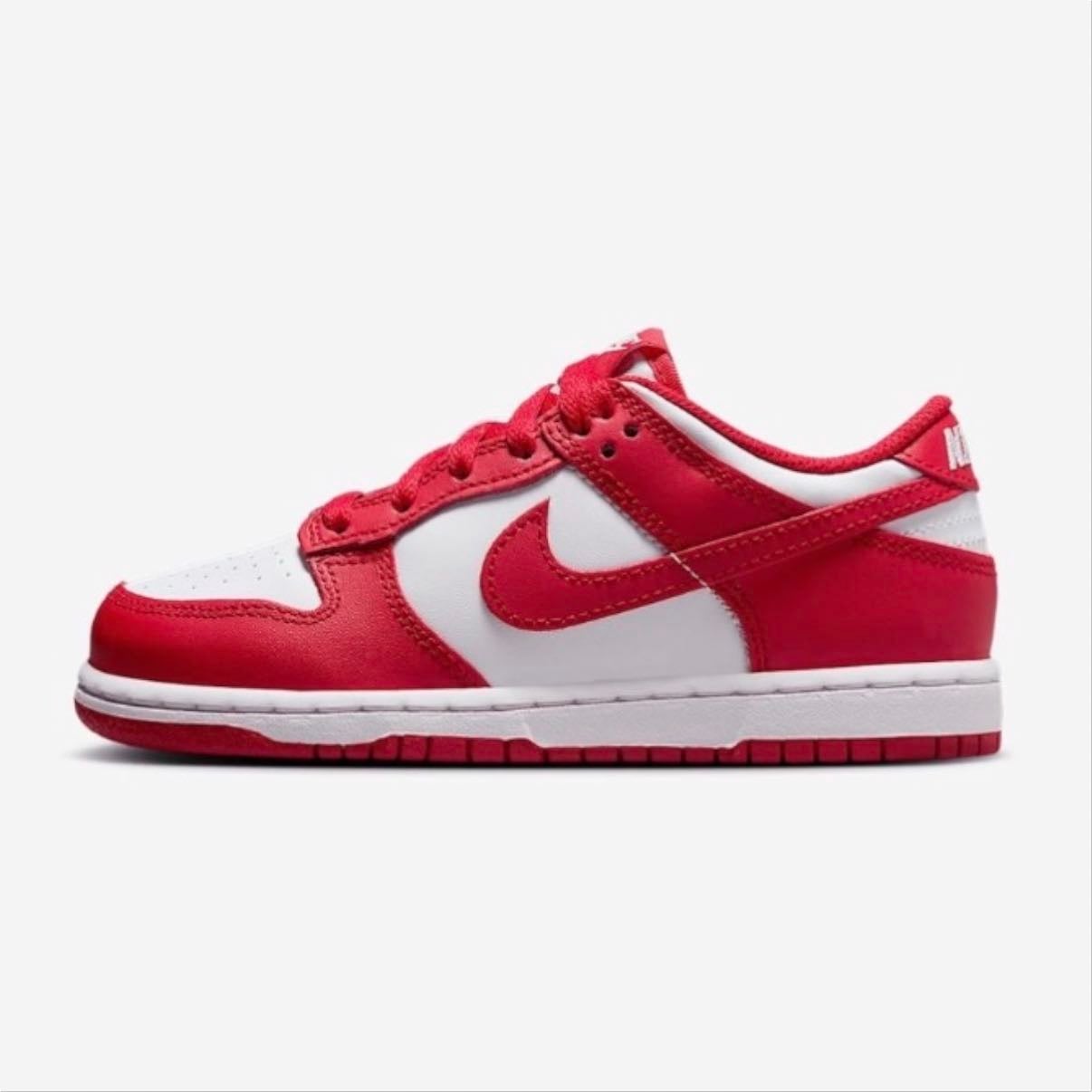red + white nike dunks