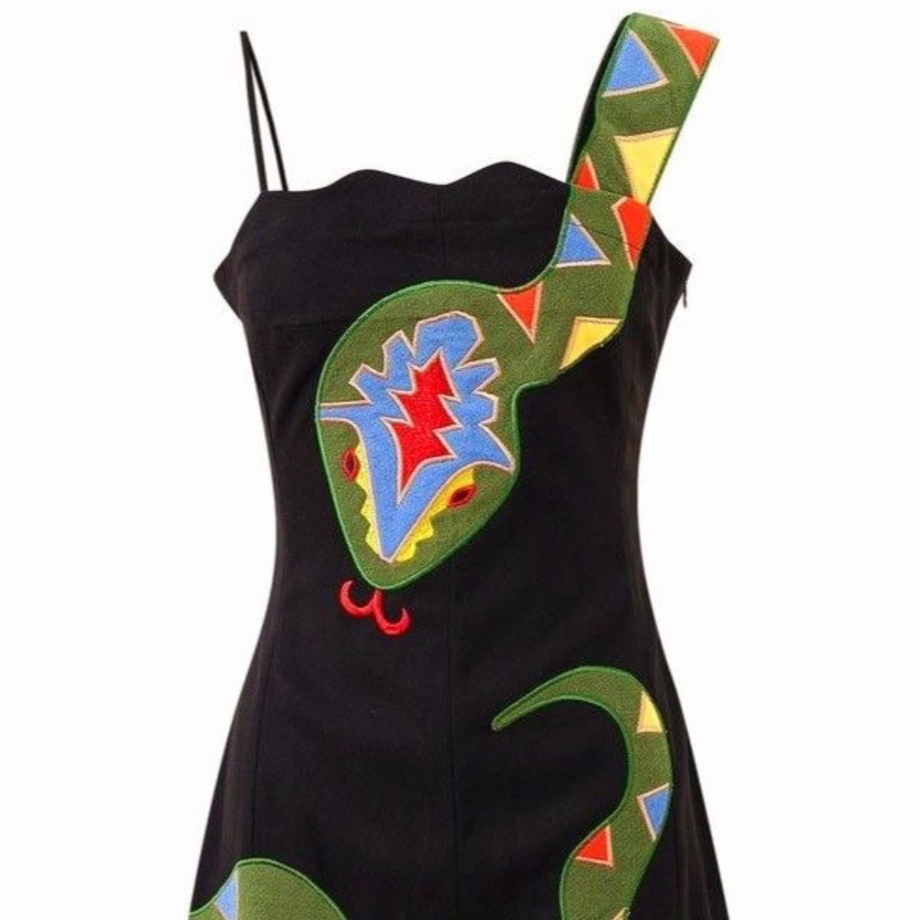 black snake mini dress