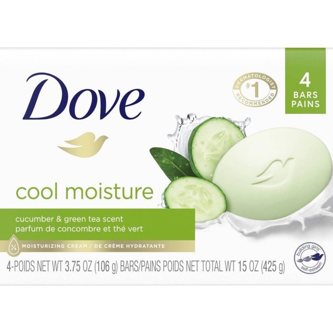 Jabón corporal en barra - Dove Go Fresh Cool Moisture / Fresh Moisture Beauty Bathing Bar