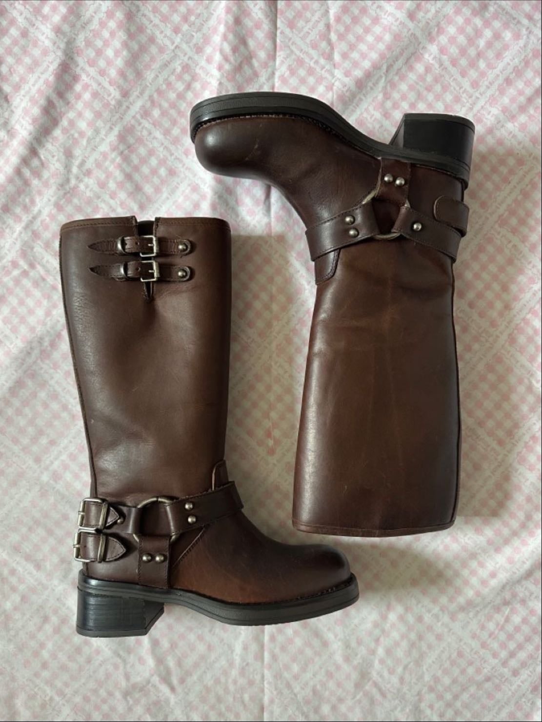 STEVE MADDEN - ASTOR BROWN LEATHER Knee-High Boot
