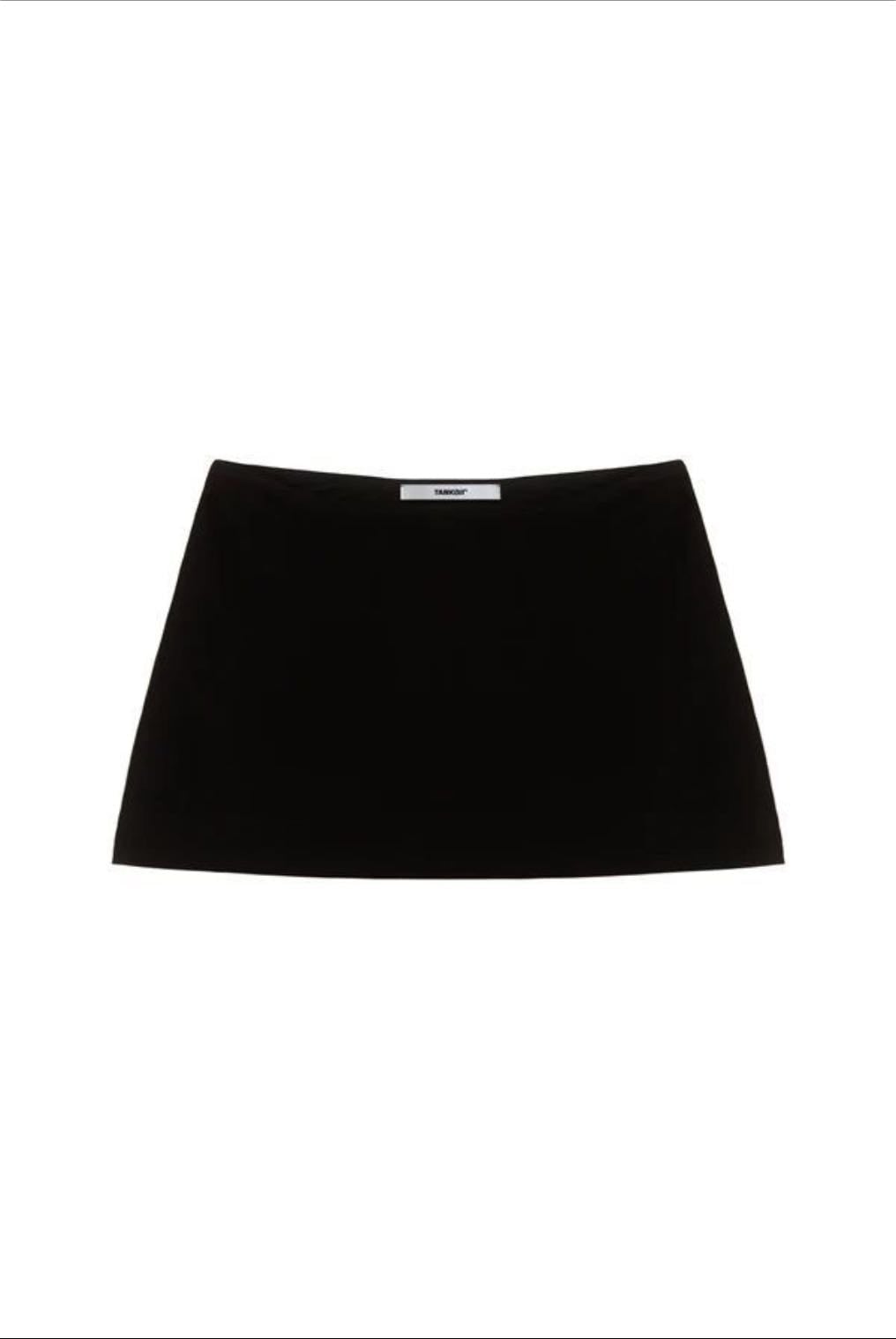 black mini skirt
