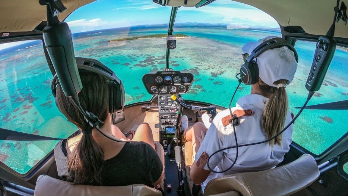 Fly in a helicopter