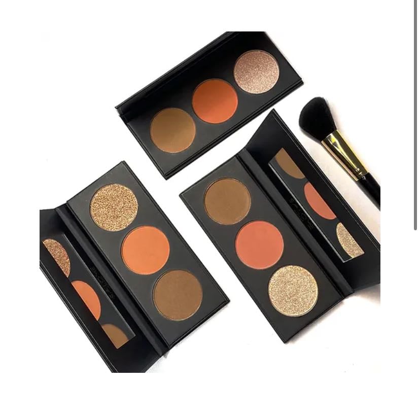 mini paleta rubor,contorno e iluminador en polvo - 4,50$