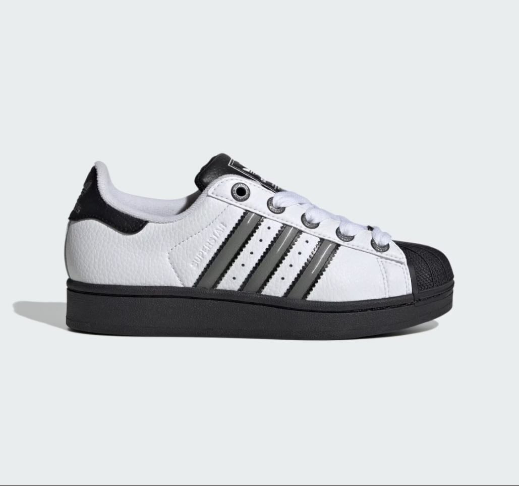 ADIDAS_ SUPERSTARS II - T38 2/3. Color Cloud White / Matte Silver / Core Black.