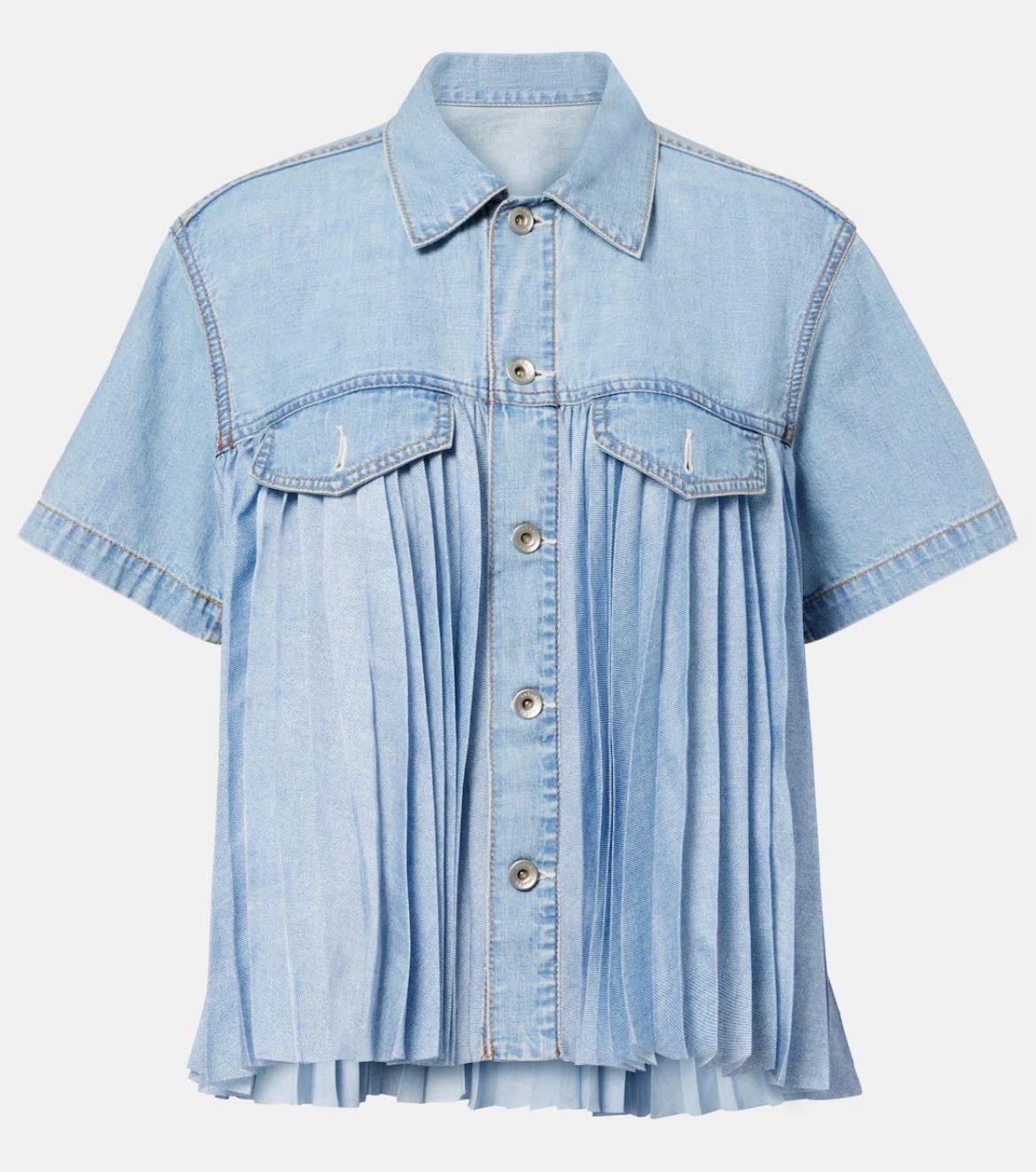 SACAI
Pleated denim shirt