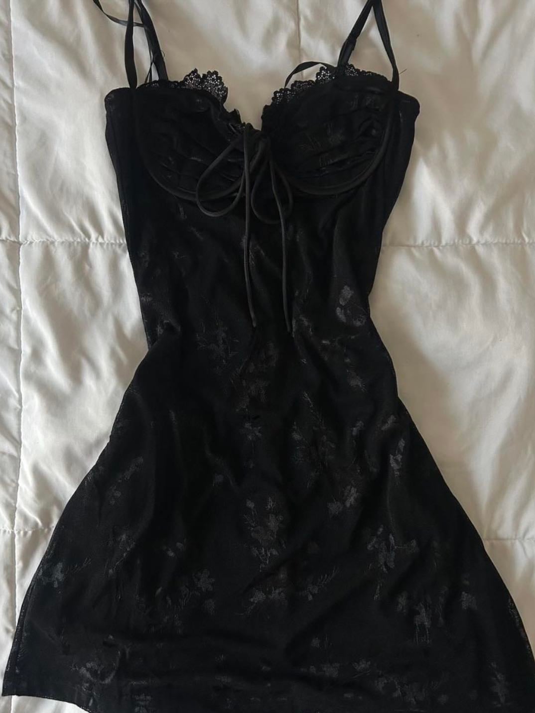 black mini dress