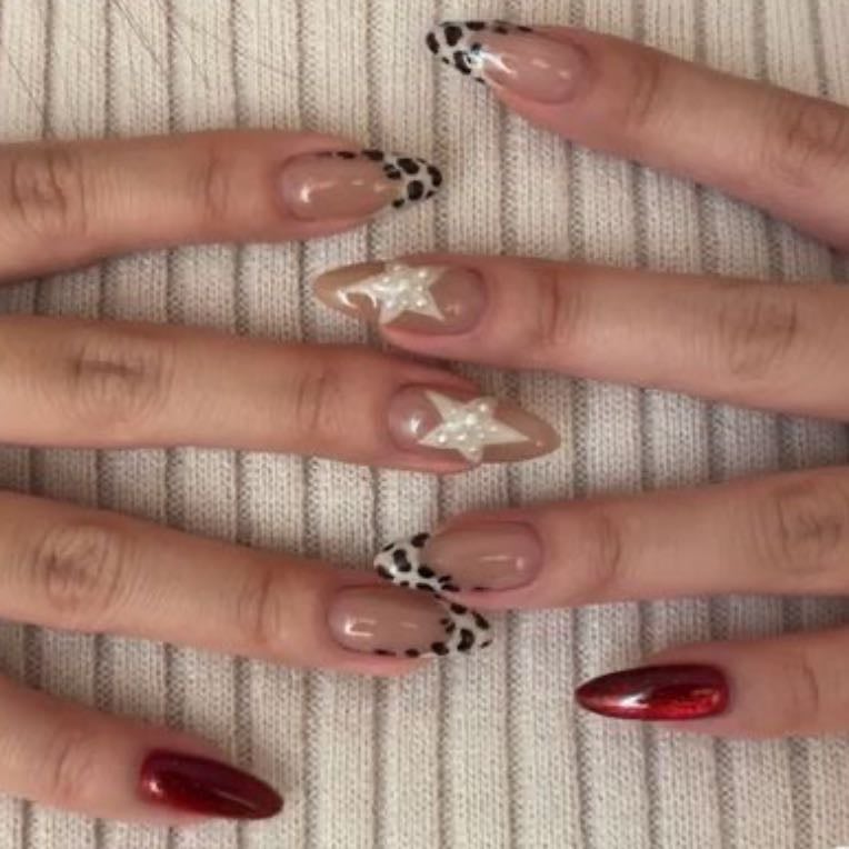 Stars + animal print + red