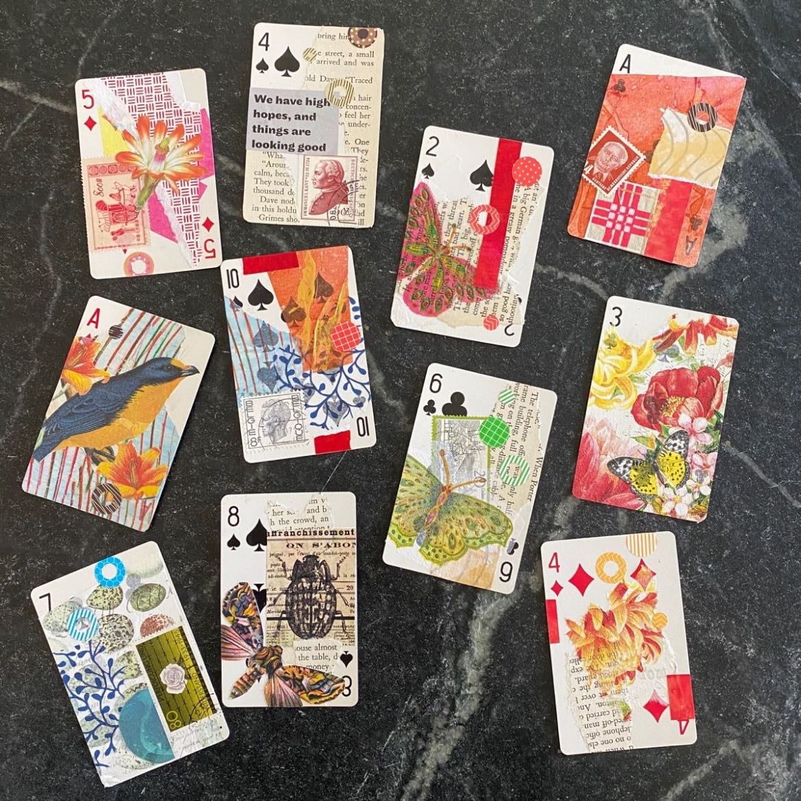 Altered playing cards