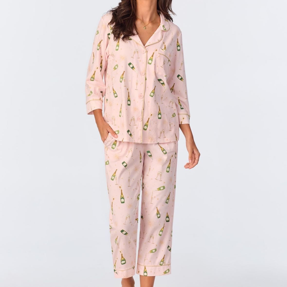 BedHead PJs Long Sleeve Long Set - In Pop Fizz Clink