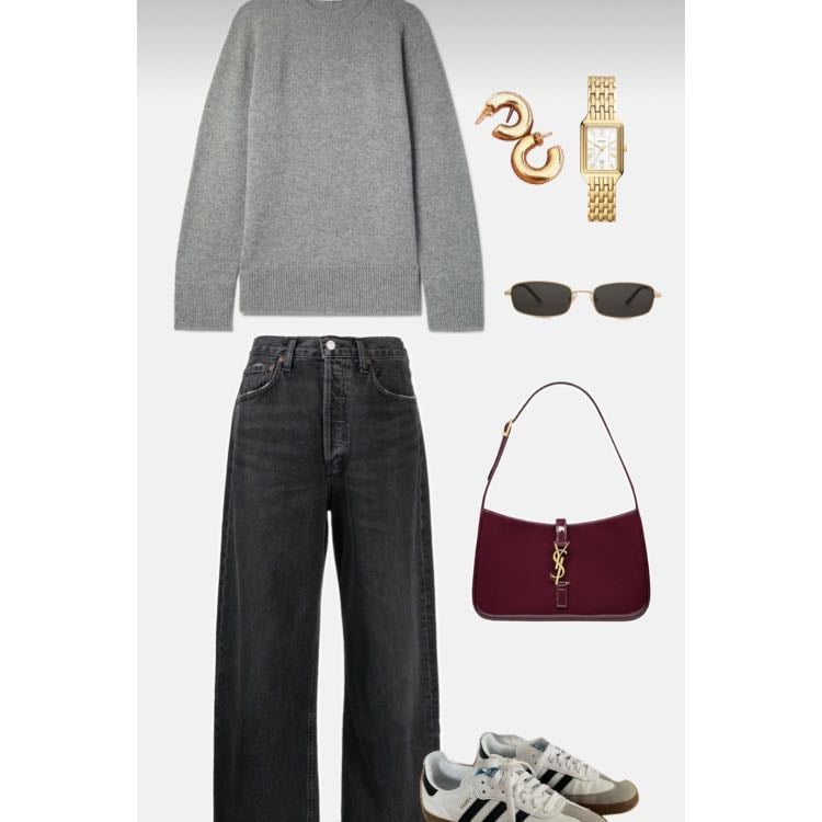 #13 - -grey sweater, black jeans, sneakers