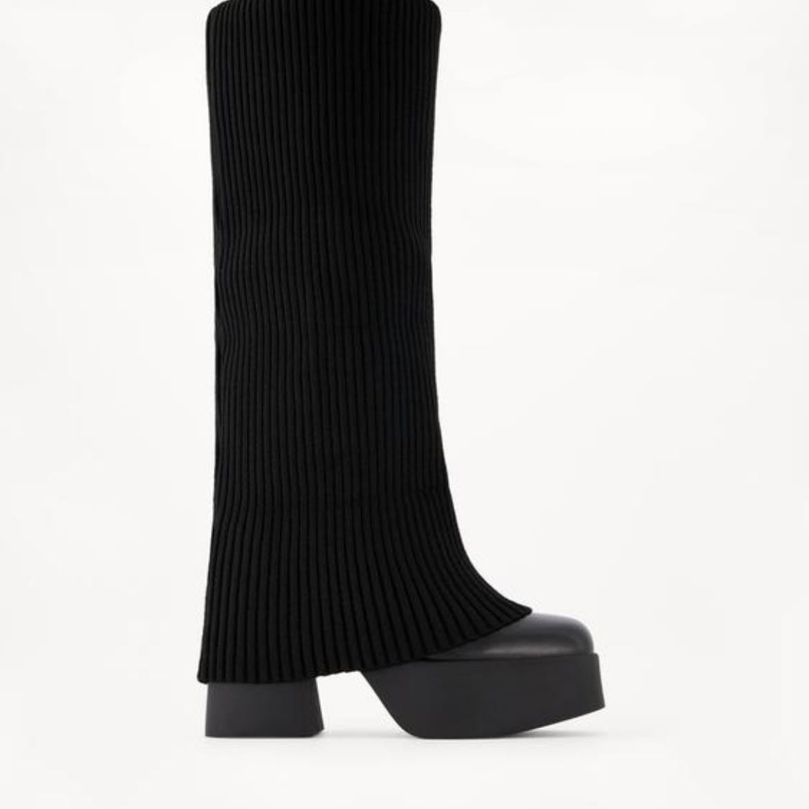 ➷ platform sock boots - bershka