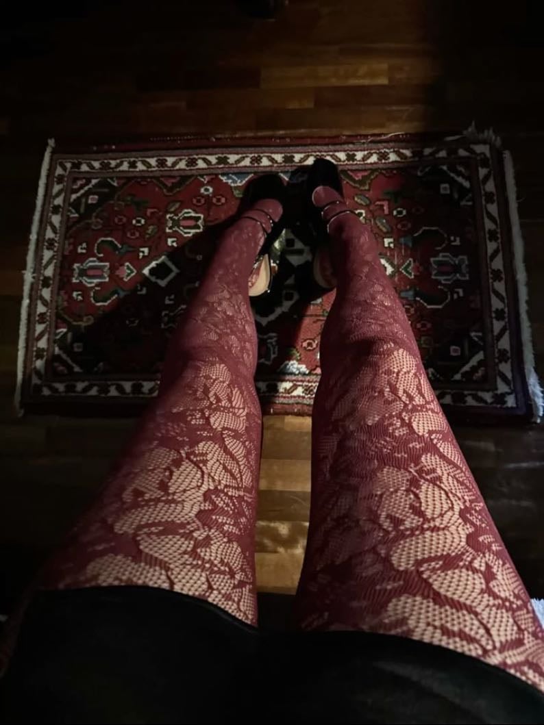 cute tights (red/patterned)