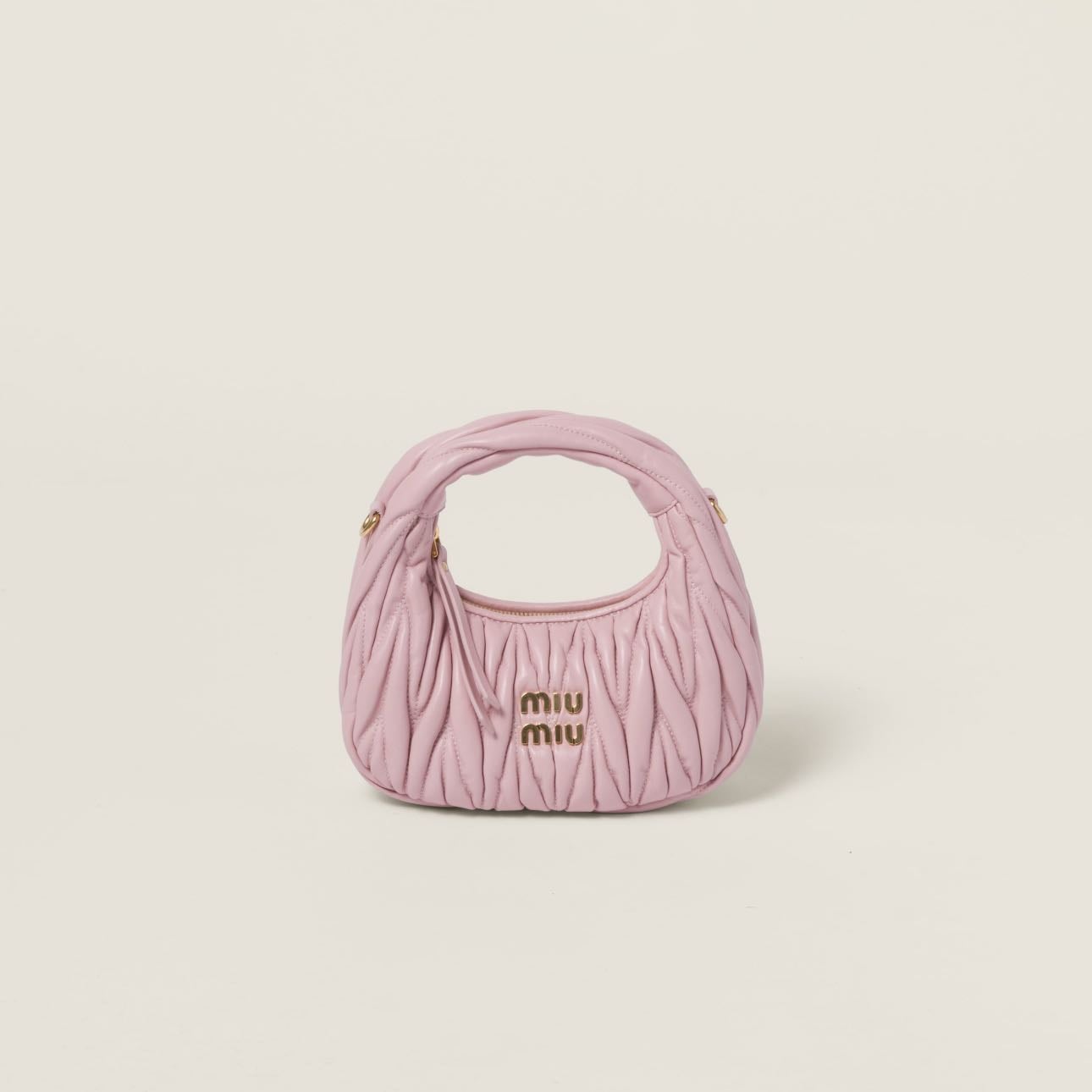 miu miu wander leather mini pink bag