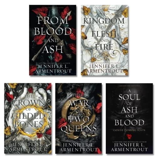 Blood and Ash Complete Series Collection Set, Books 1-5. From Blood and Ash, A Kingdom of Flesh and Fire, The Crown of Gilded Bones, The War of Two Queens, A Soul of Ash and Blood - Jennifer L. Armentrout, 978-1952457005 9781952457005 1952457009, 978-1952457111 9781952457111 1952457114, 978-1952457258 9781952457258 1952457254, 978-1952457739 9781952457739 1952457734 · 2020