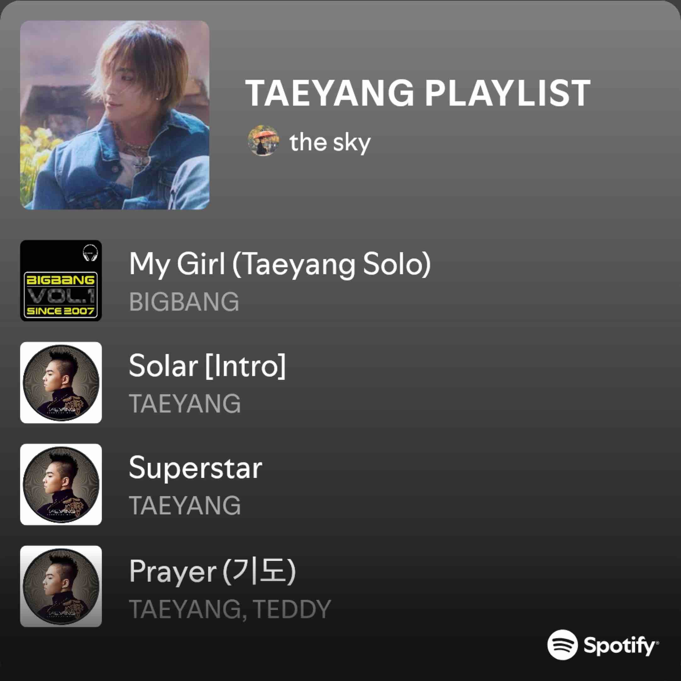 TAEYANG PLAYLIST - Spotify