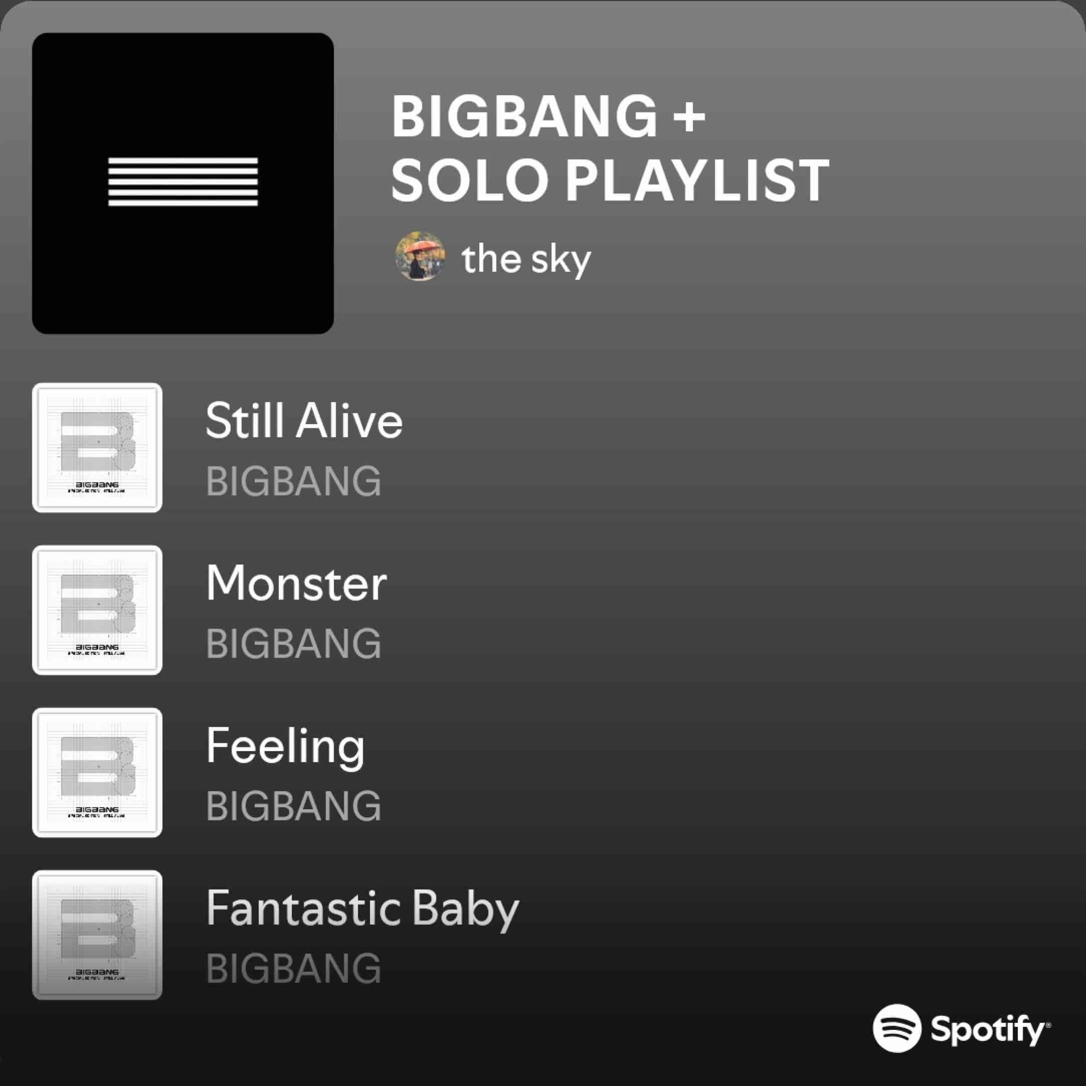 BIGBANG + SOLO PLAYLIST - Spotify