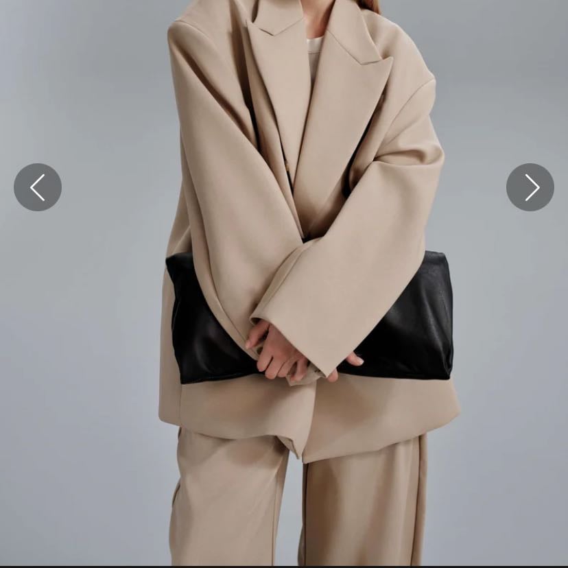 Blazer oversize - Beige / noir / rayure bleu marine