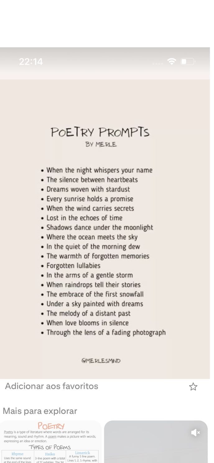 Poetry ideas