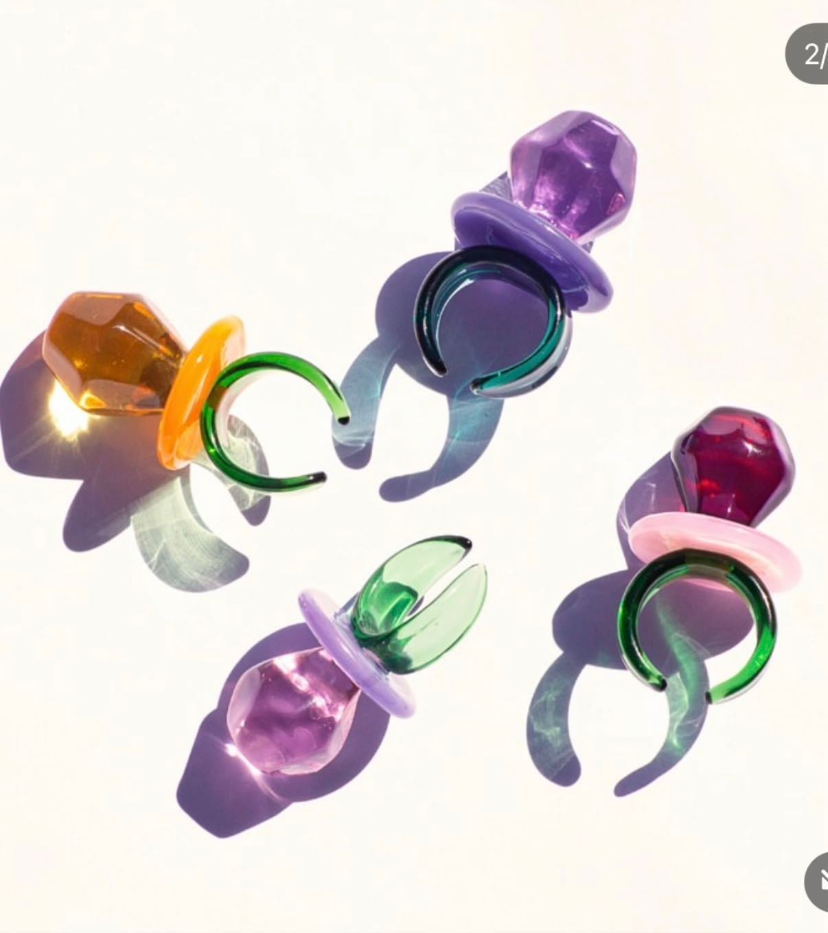 Pajarobobo.glass - Glass rings