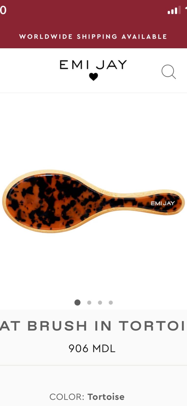 Flat Brush in Tortoise Shell - emi jay