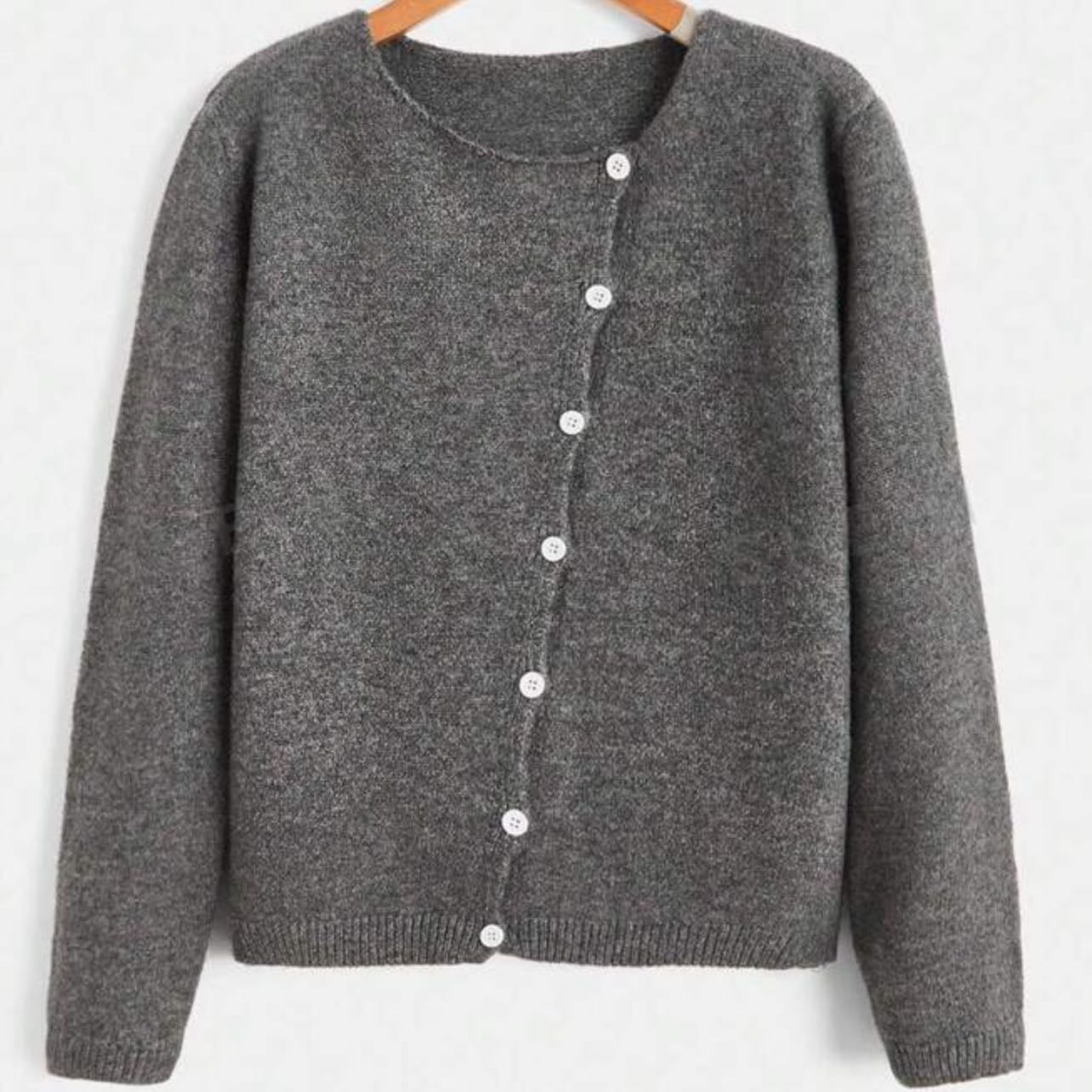 Diagonal Button up Cardigan - shein