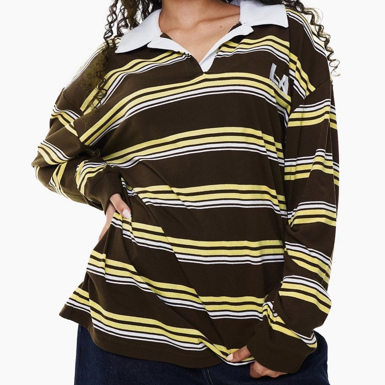 stripe long sleeve golfer - mrp