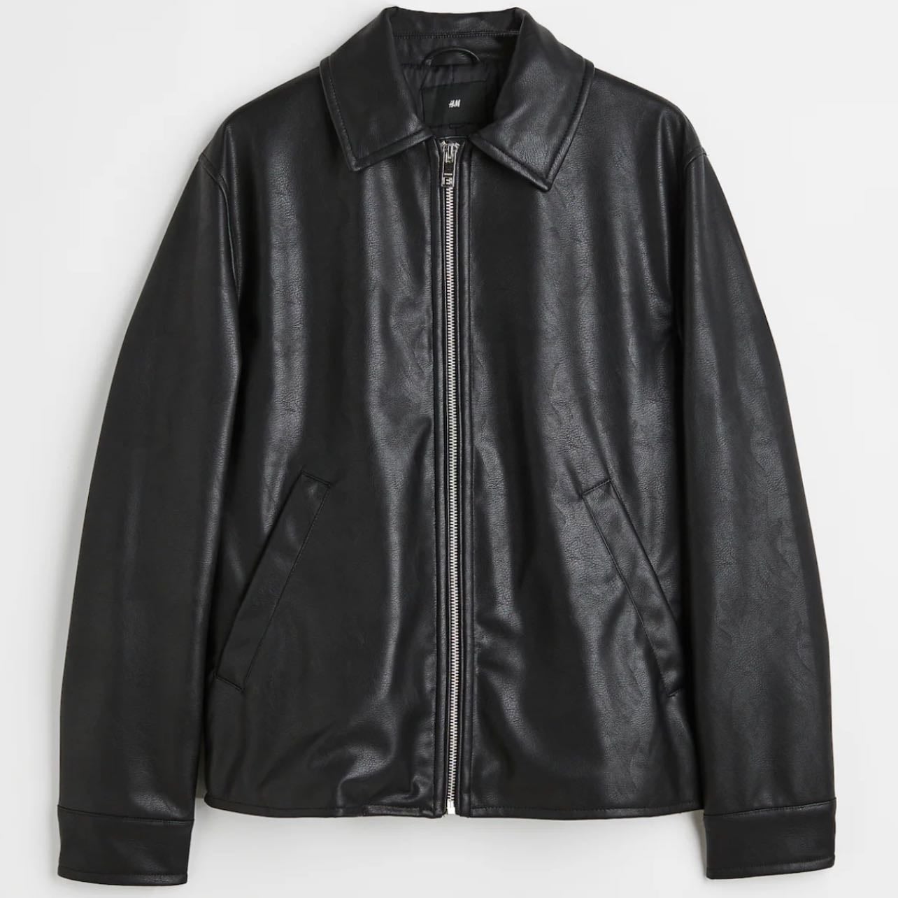 faux leather jacket - hnm